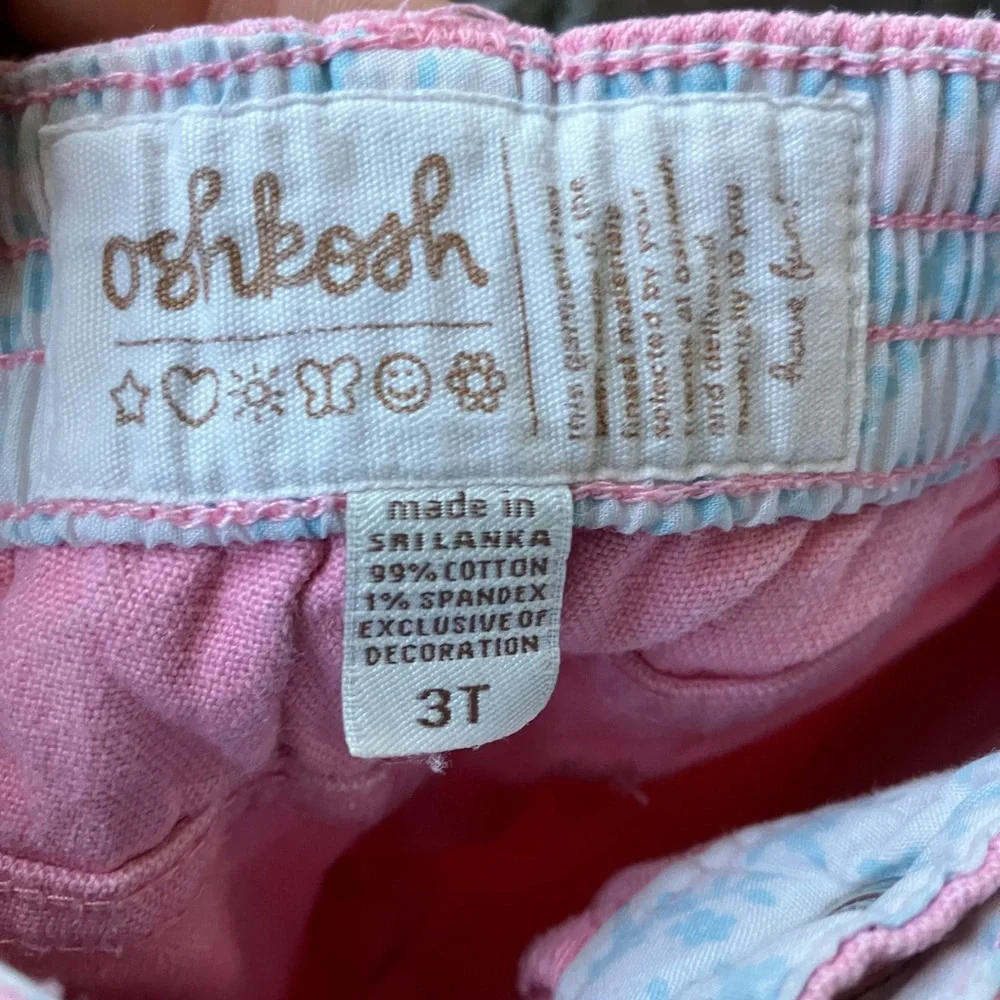 OshKosh Bgosh 3T kids pink floral embroidered shorts